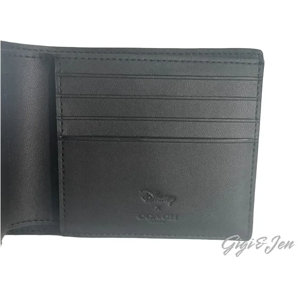 Disney X Coach Villians  Wallet In Signature Canvas With Patches new